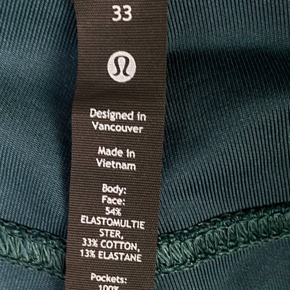 Lululemon Slim Fit ABC Pants Men's 33 x 33 Green Jasper Utilitech Chino Stretch - Picture 8 of 14